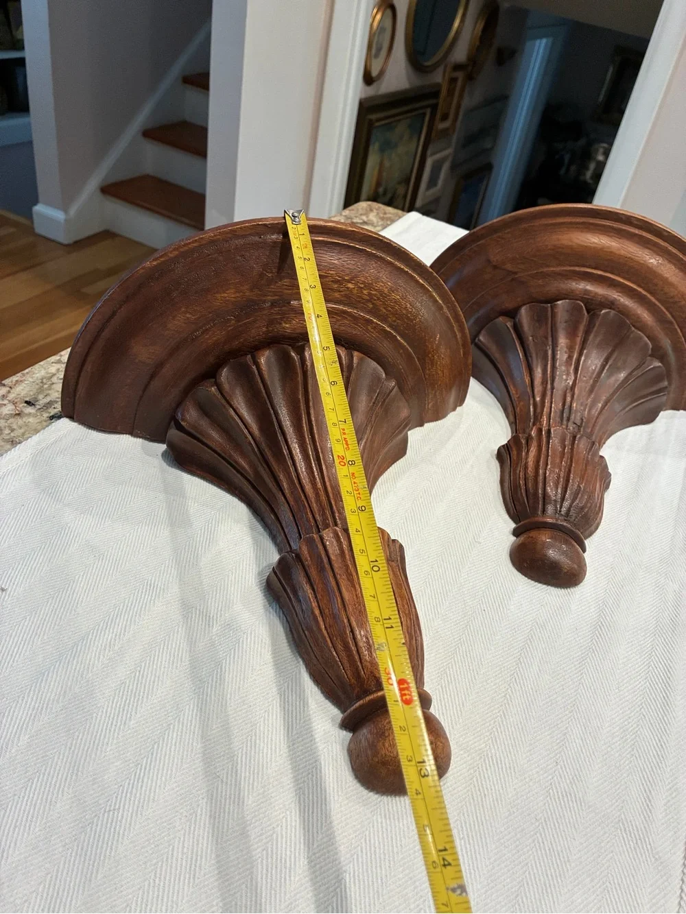 Vintage Ornate Carved Wood Wall Sconces wall shelves